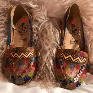 Authentic Colored Pure Leather Sandals (NWOT)